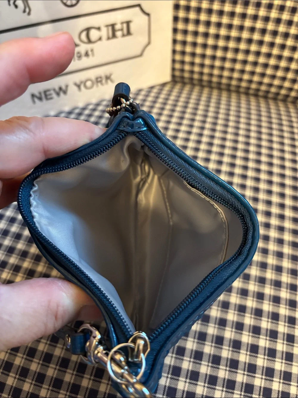 Coach teal satin